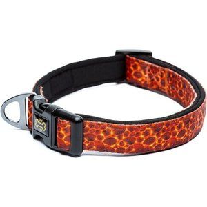 Lava Orange Dog Collar for Large Dogs Jack Muzo Durable D-Ring Leash Tag New